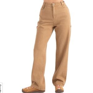 NEW Roark Women's Straight Leg Jeans Toasted Almond Relaxed Fit HWY 1 Pant Sz 28